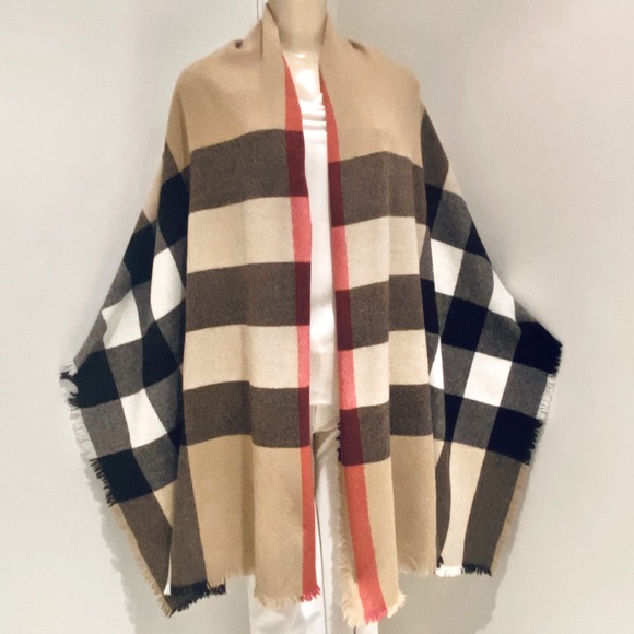 Burberry Jackets & Blazers - BURBERRY CHECK CASHMERE-BLEND SCARF / STOLE / WRAP